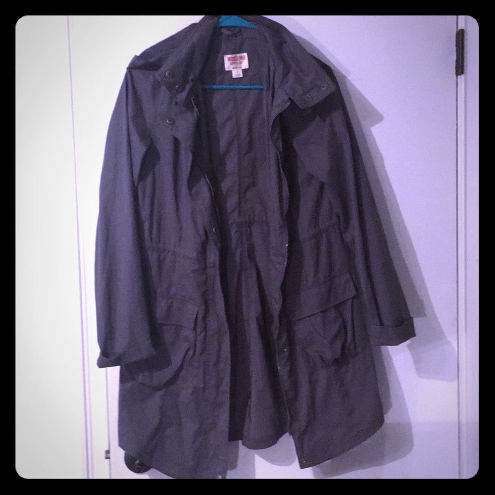 Gray hooded light jacket